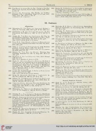 III. Baukunst