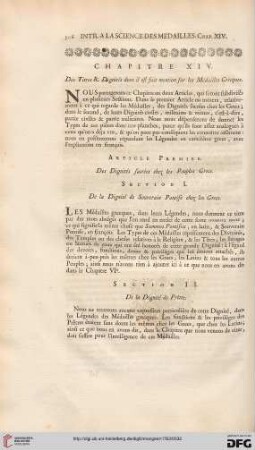 Chapitre XIV: Des Titres & Dignités don’t il est fait mention sur les Médailles Grecgues