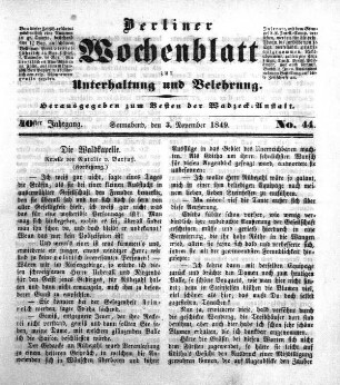 No. 44, Sonnabend, den 3. November 1849.