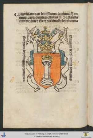 Sanctissimus ac beatissimus dominus Martinus papa quintus...