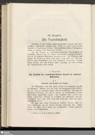 III. Hauptteil. Die Vogtobrigkeit