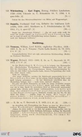 Nachtrag (Nr. 123-125)
