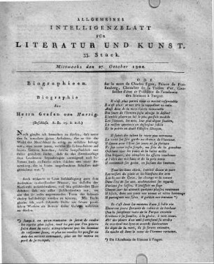 [Beschluss v. St. 26, S. 208]: Biographieen. Biographie des Herrn Grafen von Hartig. [sowie: Xavier Bichat; George Coleman]