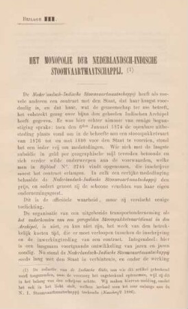 Bijlage III. Het monopole der Nederlandsch-Indische Stoomvaartmaatschappij