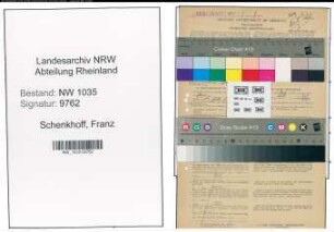 Entnazifizierung Franz Schenkhoff , geb. 17.11.1902 (Steiger)