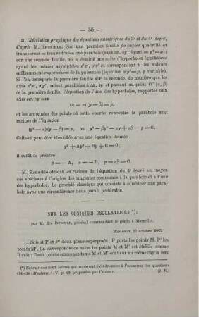 SUR LES CONIQUES OSCULATRICES.