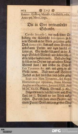 Die in Ehre verwandelte Schande.