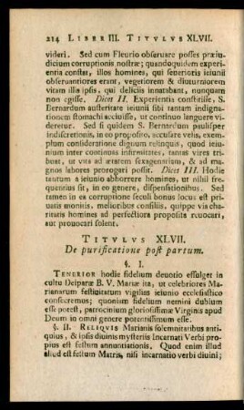 Titulus XLVII. De purificatione post partum.