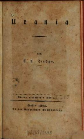 Urania : [ein lyrisch-didaktisches Gedicht in sechs Gesängen]