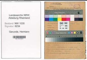 Entnazifizierung Hermann Gerunde , geb. 14.03.1899 (Kaufmaennischer Angestellter)
