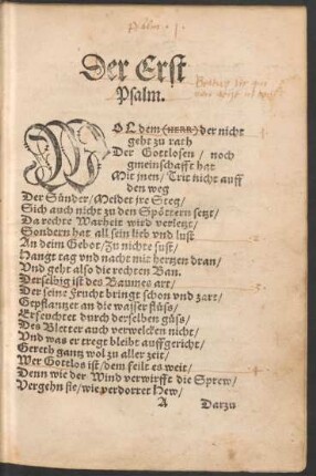 Der Erst Psalm. - Der X. Psalm.