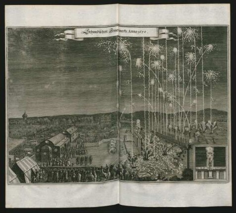 Schwedischen Fewerwerks. Anno 1650.