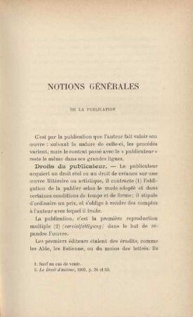 Notions générales de la publication