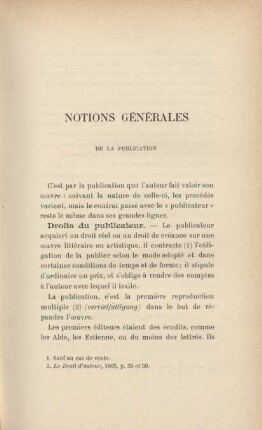 Notions générales de la publication