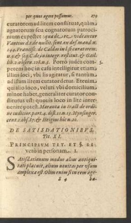 De Satisdationibus. Tit. XI.
