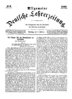 Drei Fragen über die Emancipation der Volksschule