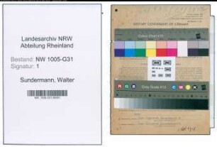 Entnazifizierung Walter Sundermann , geb. 10.04.1901 (Betriebsleiter)