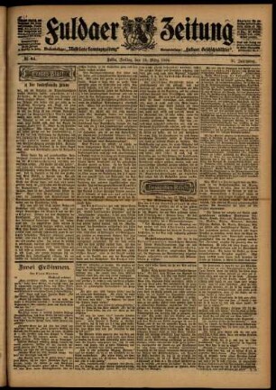 Erste Ausgabe vom Freitag, den 18. März 1904.