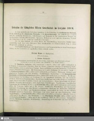 Lehrplan der Königlichen Höhern Gewerbschule