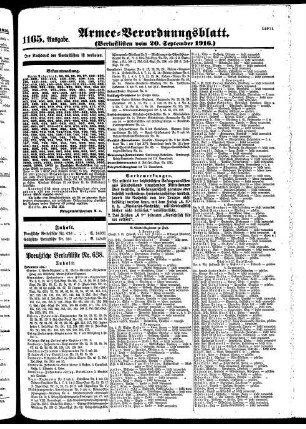1165.Ausgabe. Mittwoch, 20. September 1916