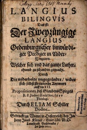 Langius bilinguis ...