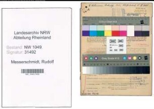 Entnazifizierung Rudolf Messerschmidt , geb. 19.10.1907 (Angestellter)