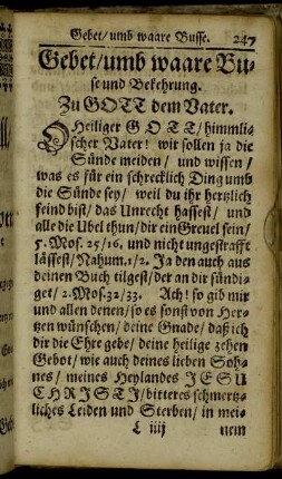 Gebet/ umb waare Buse und Bekehrung.