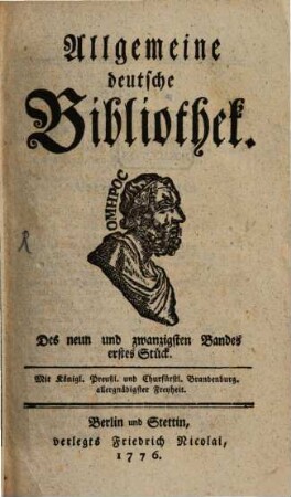 Allgemeine deutsche Bibliothek. 29. 1776