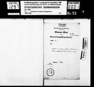 Landestrauer wegen des Ablebens der Fürstin Antoinette Marie von Hohenzollern-Sigmaringen