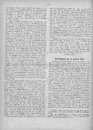 Arbeitssitzung am 19. Februar 1921
