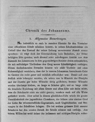 Chronik des Johanneums.