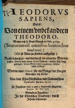 Theodorus sapiens : [Periocha]