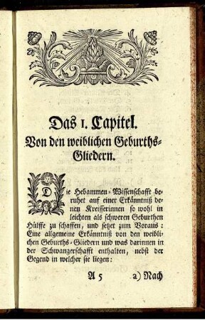 Das 1. Capitel. Von den weiblichen Geburths-Gliedern.