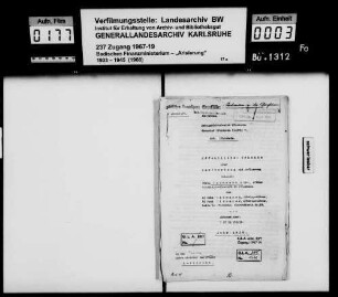 Firma Nachmann & Cie. oHG in Pforzheim Käufer: Emil und Paul Widmaier, Möbelspediteure in Pforzheim Lagerbuch-Nr. 2467 und 2468 Pforzheim
