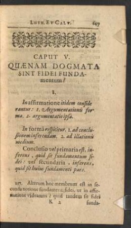Caput V. Quaenam Dogmata Sint Fidei Fundamentum?