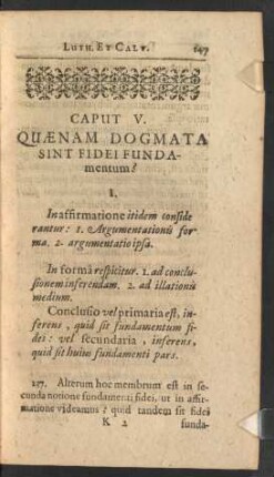 Caput V. Quaenam Dogmata Sint Fidei Fundamentum?