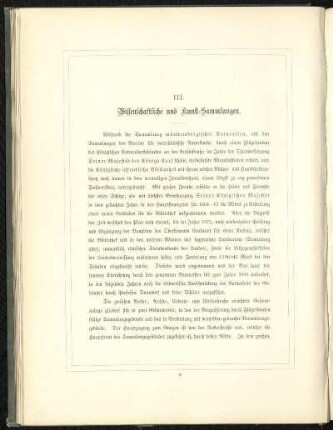 III. Wissenschaftliche und Kunst-Sammlungen.