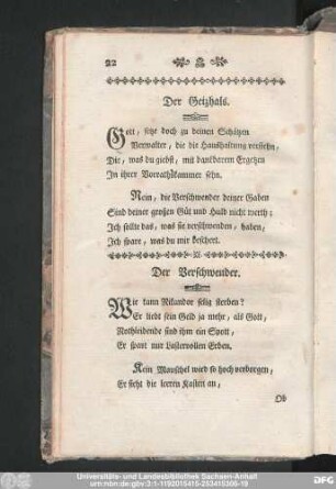 Der Geizhals.