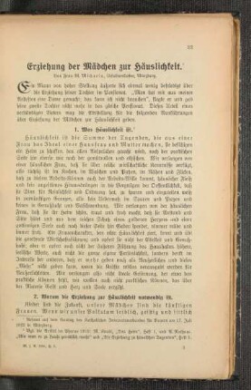 Erziehung der Mädchen zur Häuslichkeit