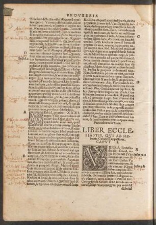 Liber Ecclesiastis, Qui Ab Hebraeis Coheleth apppellatur.
