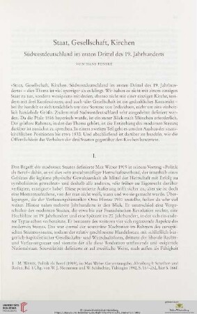 Staat, Gesellschaft, Kirchen: Südwestdeutschland im ersten Drittel des 19. Jahrhunderts