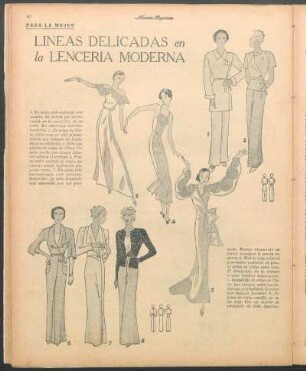 Líneas delicadas en la lencería moderna [Dibujos] : Para la mujer