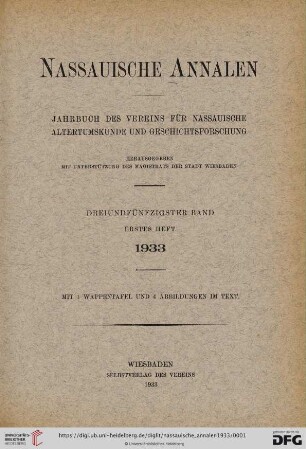 53: Nassauische Annalen: Jahrbuch des Vereins für Nassauische Altertumskunde und Geschichtsforschung