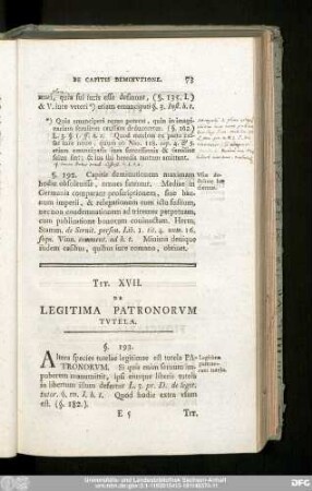 Tit. XVII. De Legitima Patronorum Tutela.