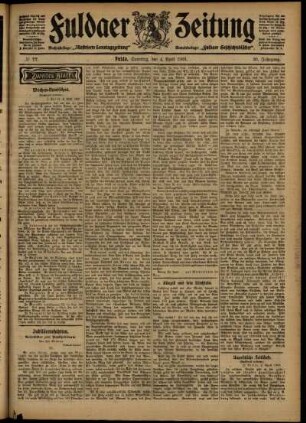 Zweite Ausgabe vom Samstag, den 04. April 1903.