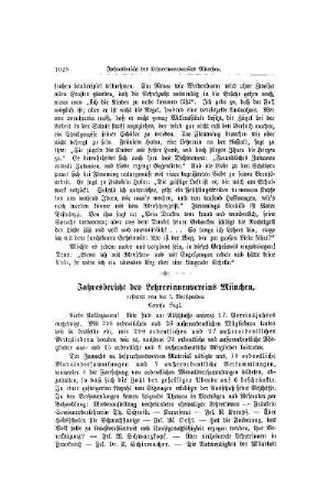 Jahresbericht des Lehrerinnenvereins München
