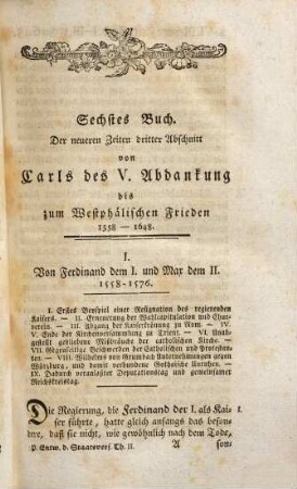 Historische Entwickelung der heutigen Staatsverfassung des Teutschen Reichs, 2. Von 1558. bis 1740.