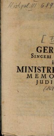 Germani Sinceri Sincerum in Ministri Gallici Memoriale Judicium