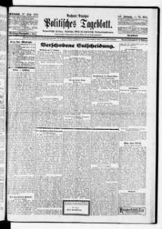 Aachener Anzeiger : politisches Tageblatt : beliebtes und wirksames Anzeigenblatt der Stadt und der Regierungsbezirks