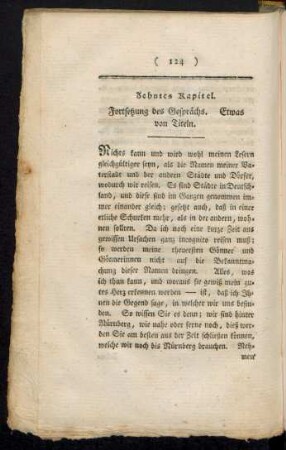 Zehntes Kapitel. Fortsetzung des Gesprächs. Etwas von Titeln.